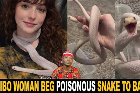 Oyibo Woman Beg Her Poisonous Snake Pet To Bath