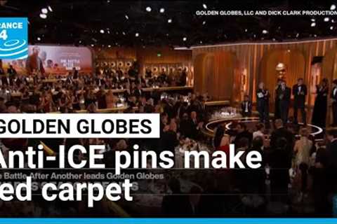 Anti-ICE pins worn by celebrities at Golden Globes ceremony • FRANCE 24 English