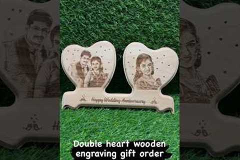 2 Heart shaped wooden engraving gift  #love #wedding #gift #art #tumbler #couplegoals #homedecor 🎁