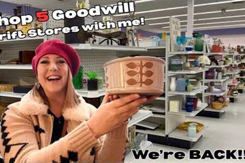 WE'RE BACK!!! Our First Big Thrift Haul Of 2026! We thrift 5 GOODWILL stores + antique malls
