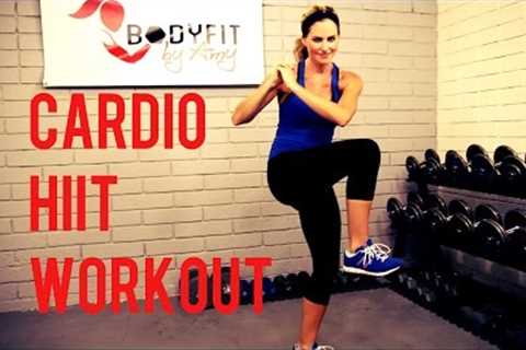 20 Minute Cardio HIIT Workout:  No Equipment at home workout for heart pumping cardio