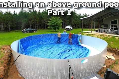 Installing an above ground pool! Pool series part 1! Episode #776