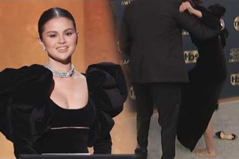 Selena Gomez Presents BAREFOOT After Red Carpet Stumble at SAG Awards