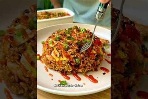 5 MINUTE MEAL: Chicken & Egg Fried Rice 🍚 Quick & easy high protein weeknight dinner or..