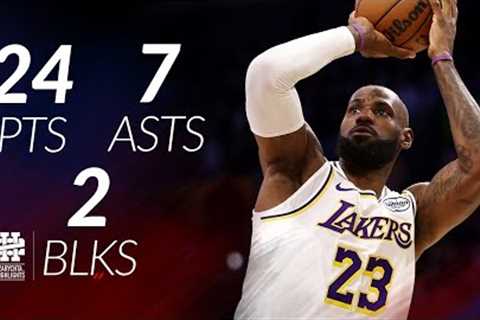 LeBron James 24 pts 7 asts 2 blks vs Raptors 25/26 season