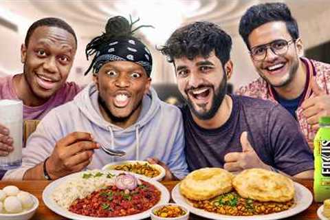 We Made KSI and DEJI eat INDIAN FOOD || Chole bhature 😍