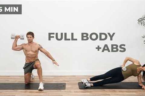 35 Min Full Body Dumbbell Workout + Abs Finisher