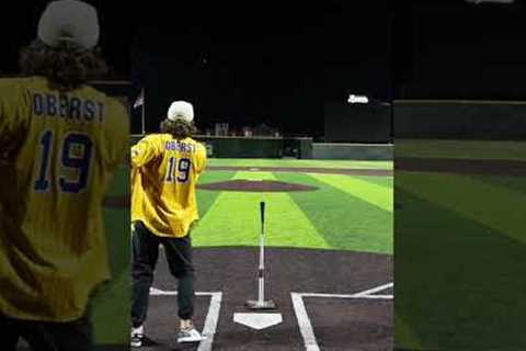 DEAD CENTER HOMERUN OFF THE TEE?? #shorts #baseball #mlb
