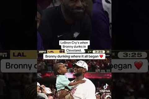 LEBRON CRYS WHEN BRONNY DUNKS IN CLEVELAND! #nba #lebronjames #bronnyjames #lakers #basketball #yt