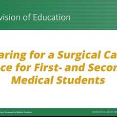 Preparing for a Surgical Career: Guidance for First- and Second-Year Medical Students