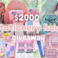 $2000 huge stationery haul + giveaway for my SUBSCRIBERS ✨ school supplies shopping vlog
