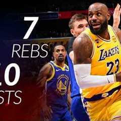 LeBron James 20 pts 7 rebs 10 asts vs Warriors 25/26 season