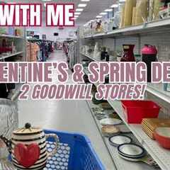 *NEW* Thrift with Me for VALENTINE'S & SPRING DECOR at 2 GOODWILL Stores/ Thrifting HOME DECOR..