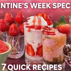 Valentine’s Week Special 💖 | 7 Quick Desserts 🍓 | Strawberry | Watermelon | No Bake Cheese Cake |