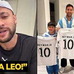 Neymar gift Messi and his sons new Santos jerseys with messages