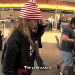 Rihanna on the run at LAX