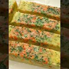 Just stir and steam, you can make delicious vegetable and egg strips for your children #shorts