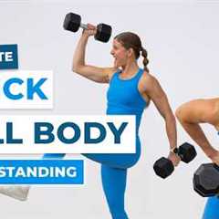 20-Min Full Body Strength Workout (All Standing, No Repeats, Dumbbells)