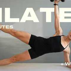 50 Min. Full Body Dumbbell Workout | Beginner - Intermediate | Pilates with Weights At Home