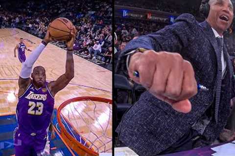 LeBron James Has Reggie Miller JUMPING Out of His Seat After This Alley-Oop 🔥