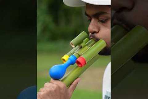 Bamboo Balloon Beat: Handmade Musical Instrument Innovation #idea #crafts