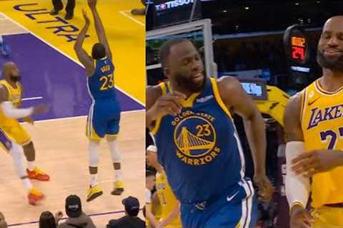 Draymond tells LeBron James to close out to him like he's Steph Curry after hitting 3 😂