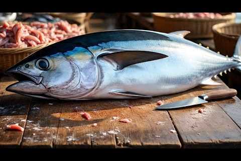 Tuna Cutting Skills at the Fish Market in Sorong City, Indonesia