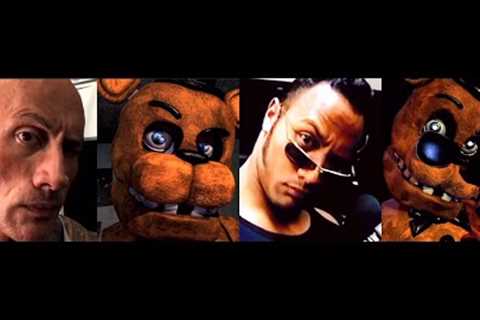 The Rock And Freddy Fazbear Eyebrow Raising Meme