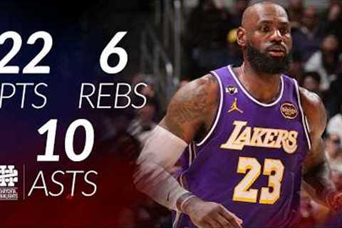 LeBron James 22 pts 6 rebs 10 asts vs Thunder 25/26 season