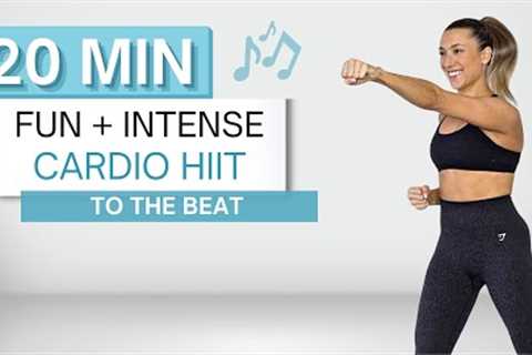 20 min CARDIO HIIT WORKOUT | To The Beat ♫ | No Squats or Lunges | Fun + High Intensity