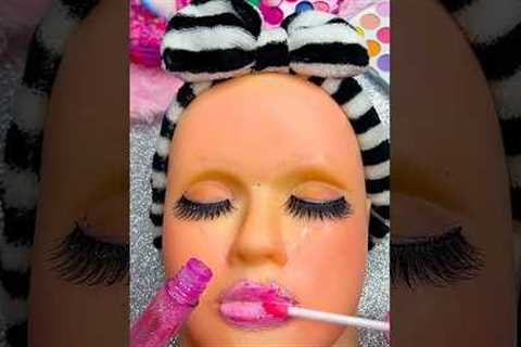 ASMR Satisfying with Unboxing Review Mannequin Makeup Skincare Sounds Video Fast No talk pink gloss