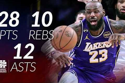 LeBron James 28 pts 10 rebs 12 asts vs Mavericks 25/26 season