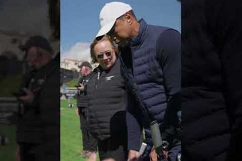 Tiger Woods spent some time catching up with Collin Morikawa at Riviera