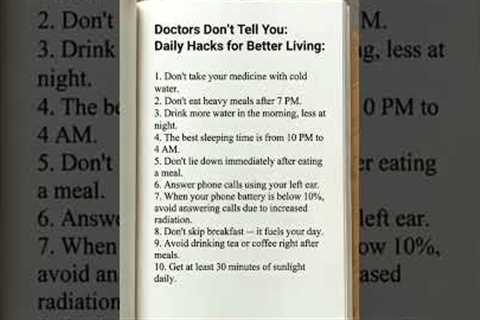 Doctors Don’t Tell You This 😱🌿 Daily Health Hacks #HealthyLife #Wellness #Tips