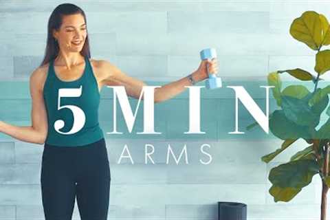 5 Minute Arm Workout // Compound Exercises with Dumbbells!