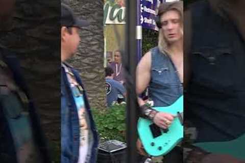 He asks is he can sing Journey Don't Stop Believing