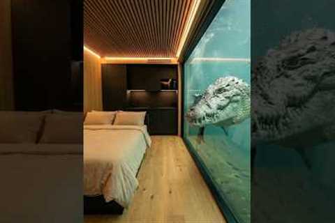 Building secret underwater container Room in River