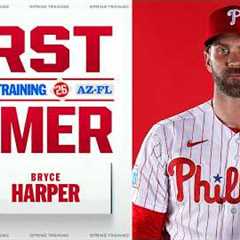 Bryce Harper crushes a NO DOUBT home run for his first of Spring Training! 💪 | MLB Highlights