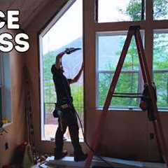 Trimming Cabin Windows, Exploring Property with New Side-by-Side | Off-Grid Cabin Build