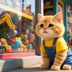 Ginger Kitten Wants a Toy Excavator – Mama Cat Makes Kimchi to Earn Money 🐱🚜🥬