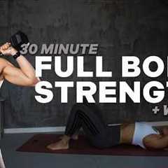30 MIN FULL BODY STRENGTH WORKOUT | NO JUMPING | With REPETITION | + WEIGHTS