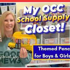 ✏️ School Supply Closet Tour + Themed Pencil Packs for Operation Christmas Child