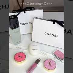 girl therapy 🫧☁️ #girlythings #makeuphaul #unboxing #asmr #skincare #diorbeauty #chanelbeauty #ysl