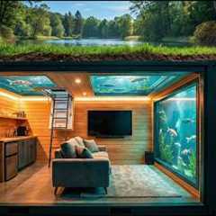 I Built a Hidden Underground Container Home Under a Pond (ASMR Construction)