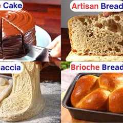 4 Must-Try Baking Recipes at Home | Chocolate Cake, Focaccia, Artisan Bread & Brioche.