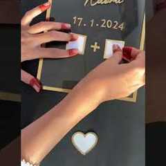 DIY Couple Thumb Print Wedding Gift Idea #weddinggift #weddinggiftsidea #giftideas #crafts #diy