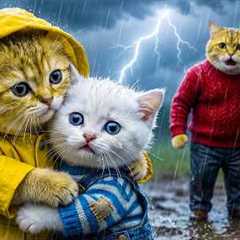 Lost Kitten in the Storm – Ginger Kitten and Mama Cat Rush to the Rescue ⛈️