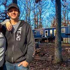 Couple Builds OFF GRID Container CABIN on RAW LAND With ZERO EXPERIENCE | Timelapse 
