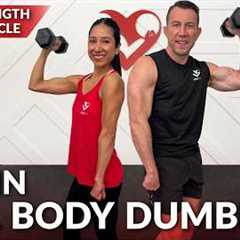 30 Min Full Body Strength Training at Home with Dumbbells Workout - Resistance Training with Weights