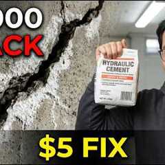 Foundation Cracks Cost $8,000 to Fix. This $5 Hydraulic Mix Seals Any Crack Forever.